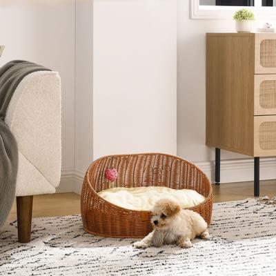 Show full view: Sam's Pets Luna Bolster Dog & Cat Bed, 23-in, Natural Oak slide 6 of 7