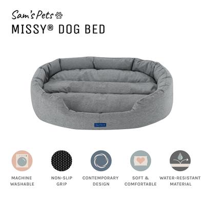 Show full view: Sam's Pets Missy Round Dog Bed, Gray, Medium slide 3 of 11