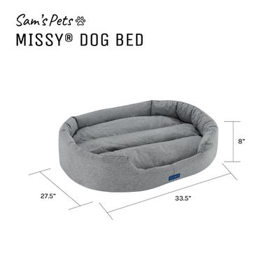 Show full view: Sam's Pets Missy Round Dog Bed, Gray, Medium slide 10 of 11