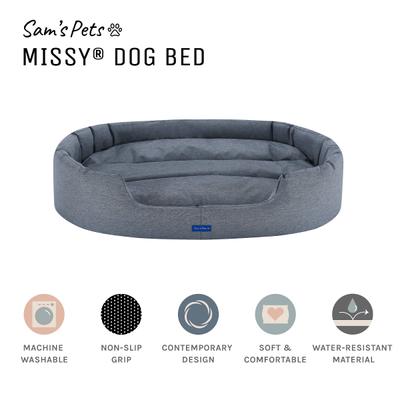 Show full view: Sam's Pets Missy Round Dog Bed, Navy Blue, Large slide 3 of 11