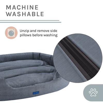 Show full view: Sam's Pets Missy Round Dog Bed, Navy Blue, Large slide 4 of 11