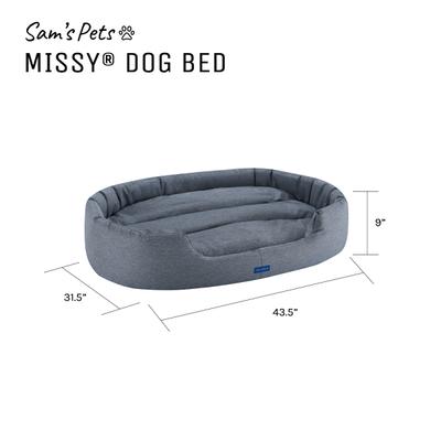 Show full view: Sam's Pets Missy Round Dog Bed, Navy Blue, Large slide 10 of 11