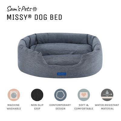 Show full view: Sam's Pets Missy Round Dog Bed, Navy Blue, Small slide 3 of 11