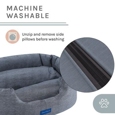 Show full view: Sam's Pets Missy Round Dog Bed, Navy Blue, Small slide 4 of 11