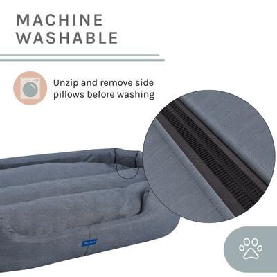 Show full view: Sam's Pets Missy Round Dog Bed, Navy Blue, X-Large slide 3 of 10