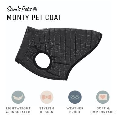 Show full view: Sam's Pets Monty Dog Puffer Jacket, Black, Large slide 4 of 7