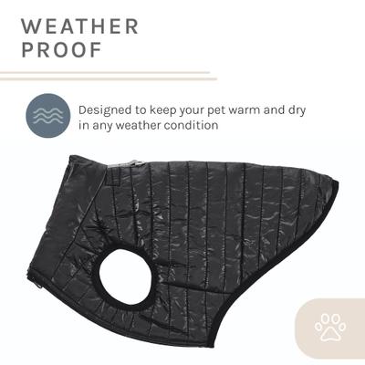 Show full view: Sam's Pets Monty Dog Puffer Jacket, Black, Large slide 6 of 7