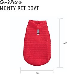 Sam's Pets Monty Dog Puffer Jacket, Red, Large slide 2 of 9
