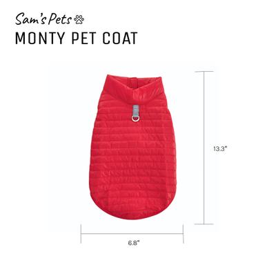 Show full view: Sam's Pets Monty Dog Puffer Jacket, Red, Large slide 9 of 9