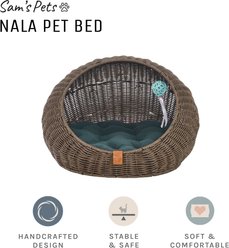 Sam's Pets Nala Bolster Dog & Cat Bed, 20-in, Brown Oak