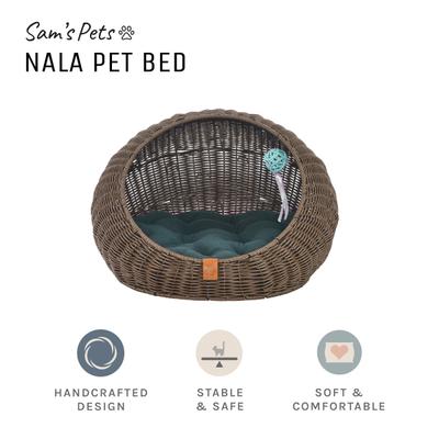 Show full view: Sam's Pets Nala Bolster Dog & Cat Bed, 20-in, Brown Oak slide 1 of 11