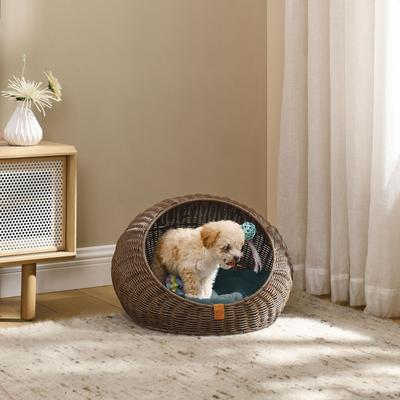 Show full view: Sam's Pets Nala Bolster Dog & Cat Bed, 20-in, Brown Oak slide 9 of 11