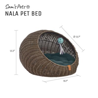 Show full view: Sam's Pets Nala Bolster Dog & Cat Bed, 20-in, Brown Oak slide 5 of 11