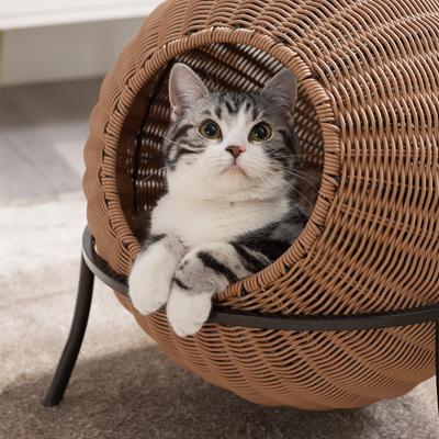 Show full view: Sam's Pets Nala Wicker Cat Condo, Brown slide 3 of 9