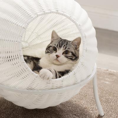 Show full view: Sam's Pets Nala Wicker Cat Condo, White slide 3 of 9