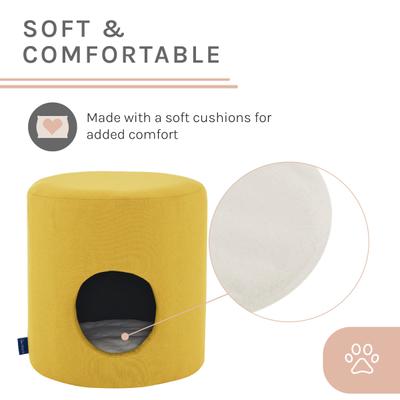 Show full view: Sam's Pets Orbit 15.75-in Linen Cat Tree Enclosure & Condo, Yellow slide 8 of 9