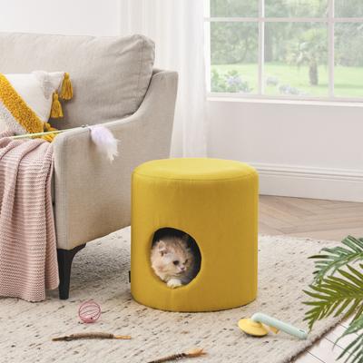 Show full view: Sam's Pets Orbit 15.75-in Linen Cat Tree Enclosure & Condo, Yellow slide 4 of 9