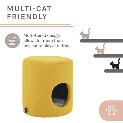 Show full view: Sam's Pets Orbit 15.75-in Linen Cat Tree Enclosure & Condo, Yellow slide 7 of 9
