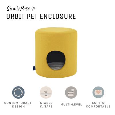 Show full view: Sam's Pets Orbit 15.75-in Linen Cat Tree Enclosure & Condo, Yellow slide 5 of 9