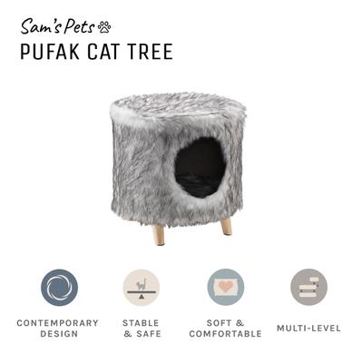 Show full view: Sam's Pets Pufak 16-in Cat Tree Cylinder, Gray slide 3 of 9