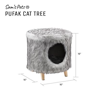 Show full view: Sam's Pets Pufak 16-in Cat Tree Cylinder, Gray slide 9 of 9