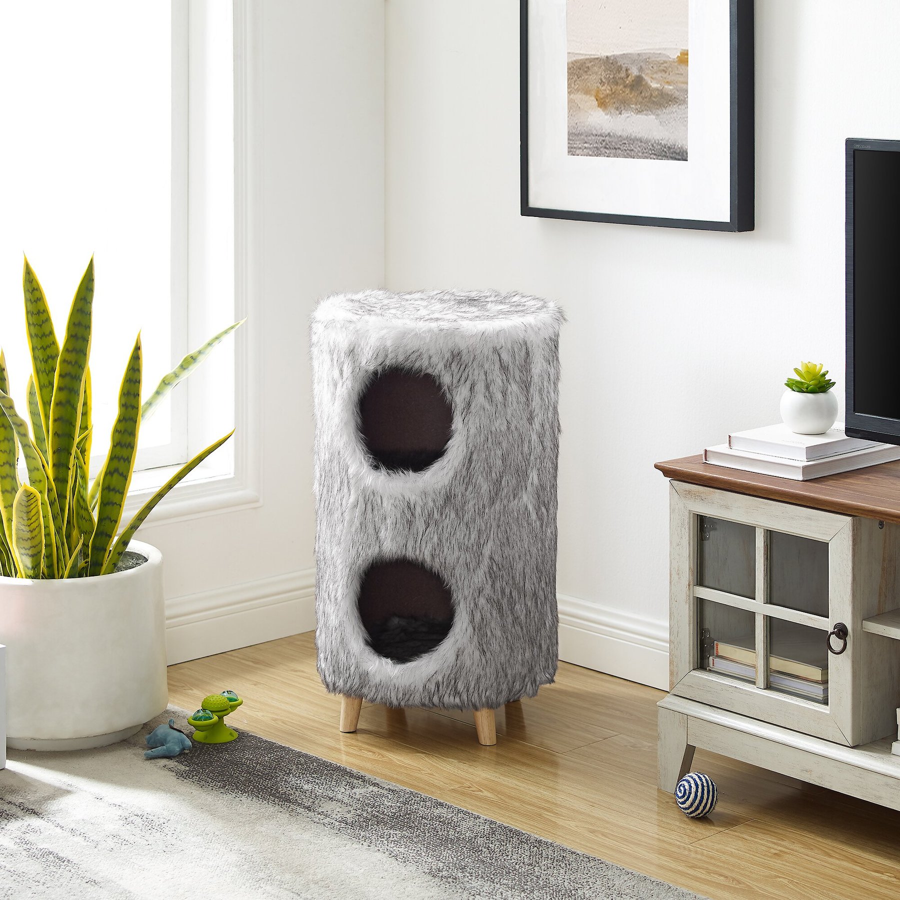 Sam's Pets Pufak 27-in Cat Tree Cylinder, Gray