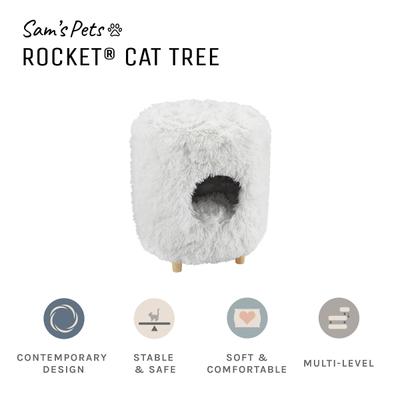 Show full view: Sam's Pets Rocket 18-in Cat Tree Cylinder, White slide 2 of 10