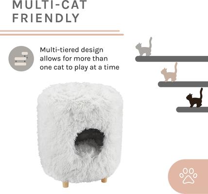 Show full view: Sam's Pets Rocket 18-in Cat Tree Cylinder, White slide 3 of 10