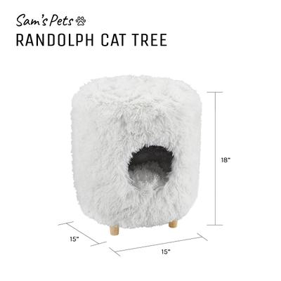 Show full view: Sam's Pets Rocket 18-in Cat Tree Cylinder, White slide 9 of 10