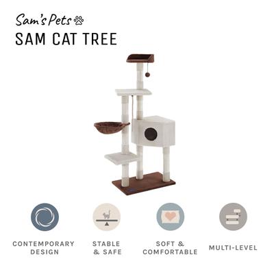 Show full view: Sam's Pets Sam 54-in Cat Tree, White slide 3 of 10
