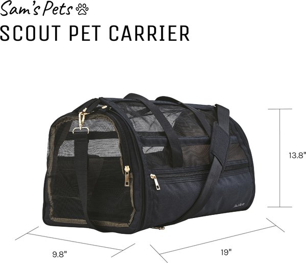 Show full view: Sam's Pets Scout Dog & Cat Carrier Bag, Black, 19-in slide 4 of 9