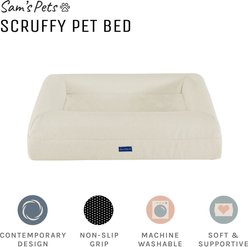 Sam's Pets Scruffy Orthopedic Bolster Dog & Cat Bed, 30-in, Cream, Large slide 2 of 9