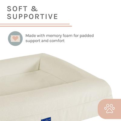 Show full view: Sam's Pets Scruffy Orthopedic Bolster Dog & Cat Bed, 30-in, Cream, Large slide 8 of 11
