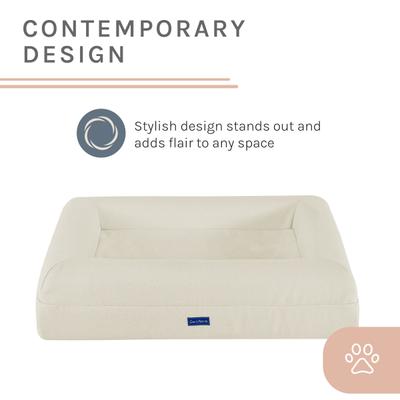 Show full view: Sam's Pets Scruffy Orthopedic Bolster Dog & Cat Bed, 30-in, Cream, Large slide 7 of 11