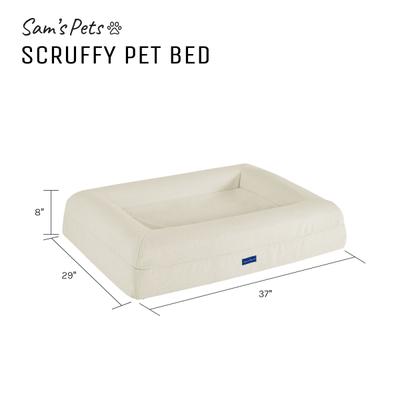 Show full view: Sam's Pets Scruffy Orthopedic Bolster Dog & Cat Bed, 30-in, Cream, Large slide 10 of 11