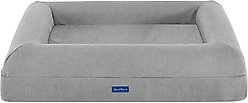 Sam's Pets Scruffy Orthopedic Bolster Dog & Cat Bed, 30-in, Light Gray, Large