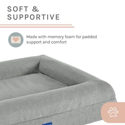 Show full view: Sam's Pets Scruffy Orthopedic Bolster Dog & Cat Bed, 30-in, Light Gray, Large slide 7 of 10