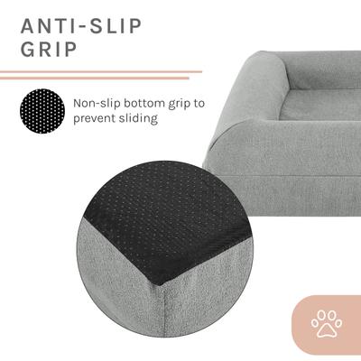 Show full view: Sam's Pets Scruffy Orthopedic Bolster Dog & Cat Bed, 30-in, Light Gray, Large slide 8 of 10