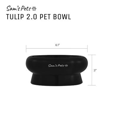 Show full view: Sam's Pets Short Tulip 2.0 Elevated Dog Bowl, Black, 0.75-cup slide 9 of 9