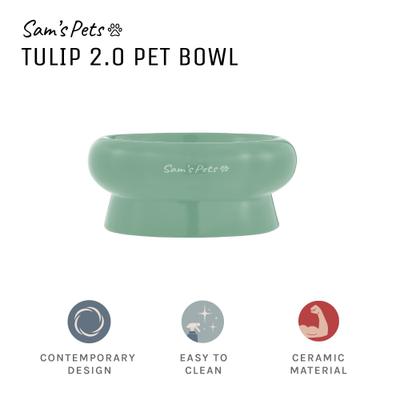 Show full view: Sam's Pets Short Tulip 2.0 Elevated Dog Bowl, Mint, 0.75-cup slide 6 of 9