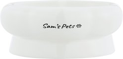 Sam's Pets Short Tulip 2.0 Elevated Dog Bowl, White, 0.75-cup