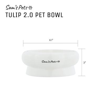 Show full view: Sam's Pets Short Tulip 2.0 Elevated Dog Bowl, White, 0.75-cup slide 9 of 9
