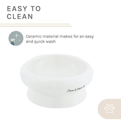 Show full view: Sam's Pets Short Tulip 2.0 Elevated Dog Bowl, White, 0.75-cup slide 7 of 9