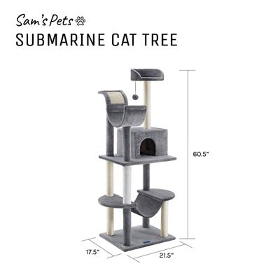 Show full view: Sam's Pets Submarine 60-in Gray Hard Box Cat Tree, Gray slide 10 of 11