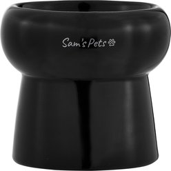 Sam's Pets Tall Tulip 2.0 Elevated Dog Bowl, Black, 0.55-cup