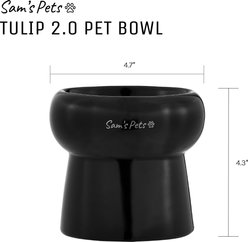 Sam's Pets Tall Tulip 2.0 Elevated Dog Bowl, Black, 0.55-cup slide 2 of 9