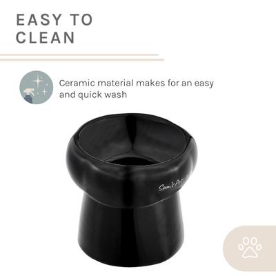 Show full view: Sam's Pets Tall Tulip 2.0 Elevated Dog Bowl, Black, 0.55-cup slide 7 of 9