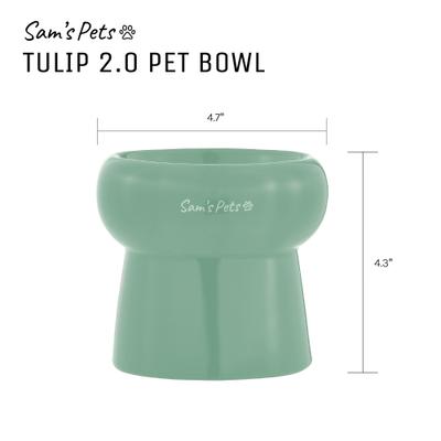 Show full view: Sam's Pets Tall Tulip 2.0 Elevated Dog Bowl, Mint, 0.55-cup slide 9 of 9