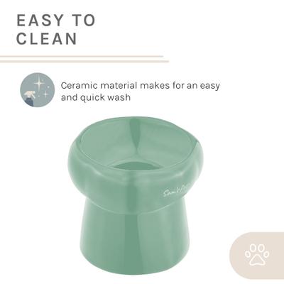 Show full view: Sam's Pets Tall Tulip 2.0 Elevated Dog Bowl, Mint, 0.55-cup slide 7 of 9