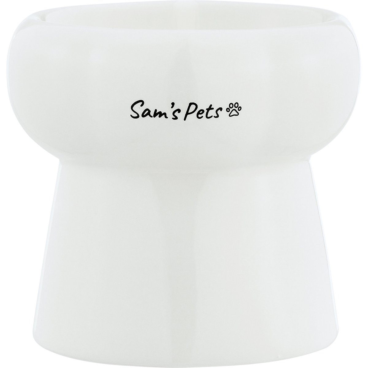 Sam's Pets Tall Tulip 2.0 Elevated Dog Bowl, White, 0.55-cup